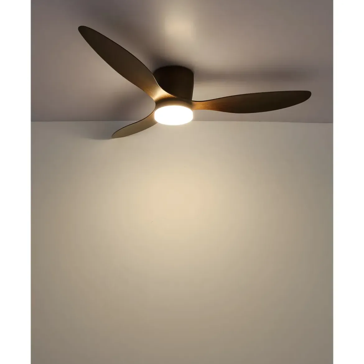 Ventilatore Soffitto con Luce Effetto Legno 3 Pale 20W LED Dimmerabile