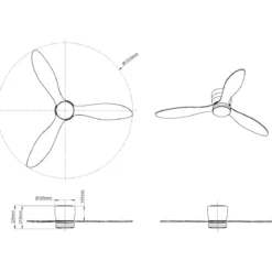Ventilatore Soffitto con Luce Effetto Legno 3 Pale 20W LED Dimmerabile