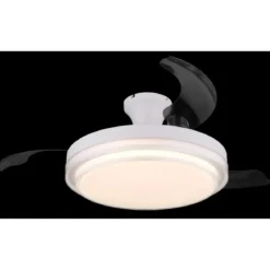 Ventilatore Soffitto con Luce Bianco 106 cm LED CCT Pale Richiudibili