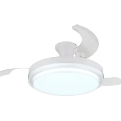 Ventilatore Soffitto con Luce Bianco 106 cm LED CCT Pale Richiudibili