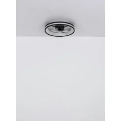 Ventilatore Soffitto con Luce LED Dimmerabile Nero 3 Pale Trasparenti