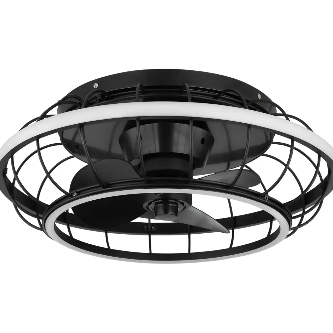 Ventilatore Soffitto con Luce Doppio LED Dimmerabile Nero Opale