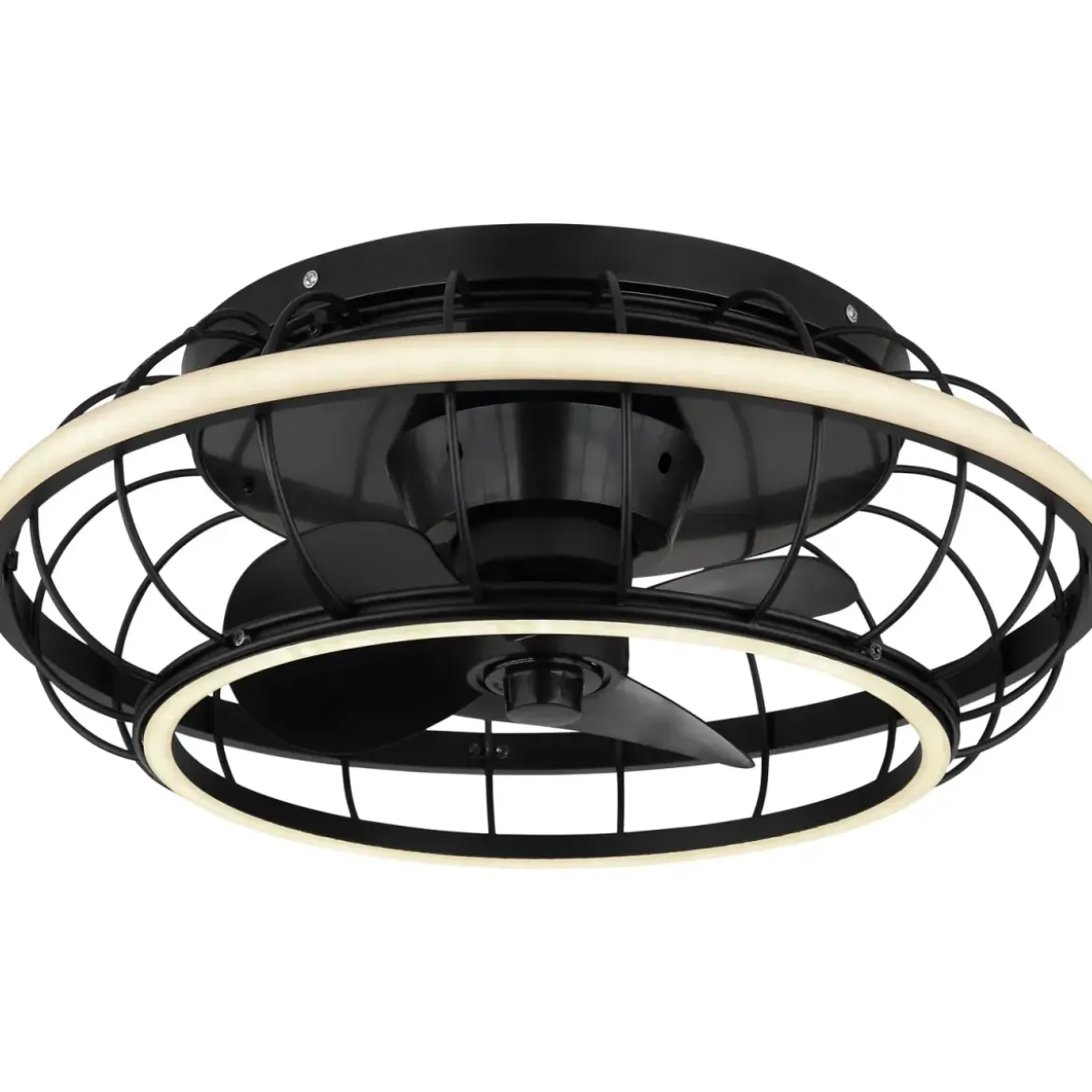 Ventilatore Soffitto con Luce Doppio LED Dimmerabile Nero Opale