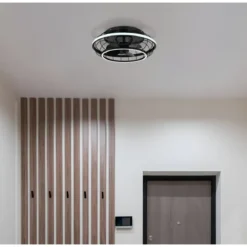 Ventilatore Soffitto con Luce Doppio LED Dimmerabile Nero Opale