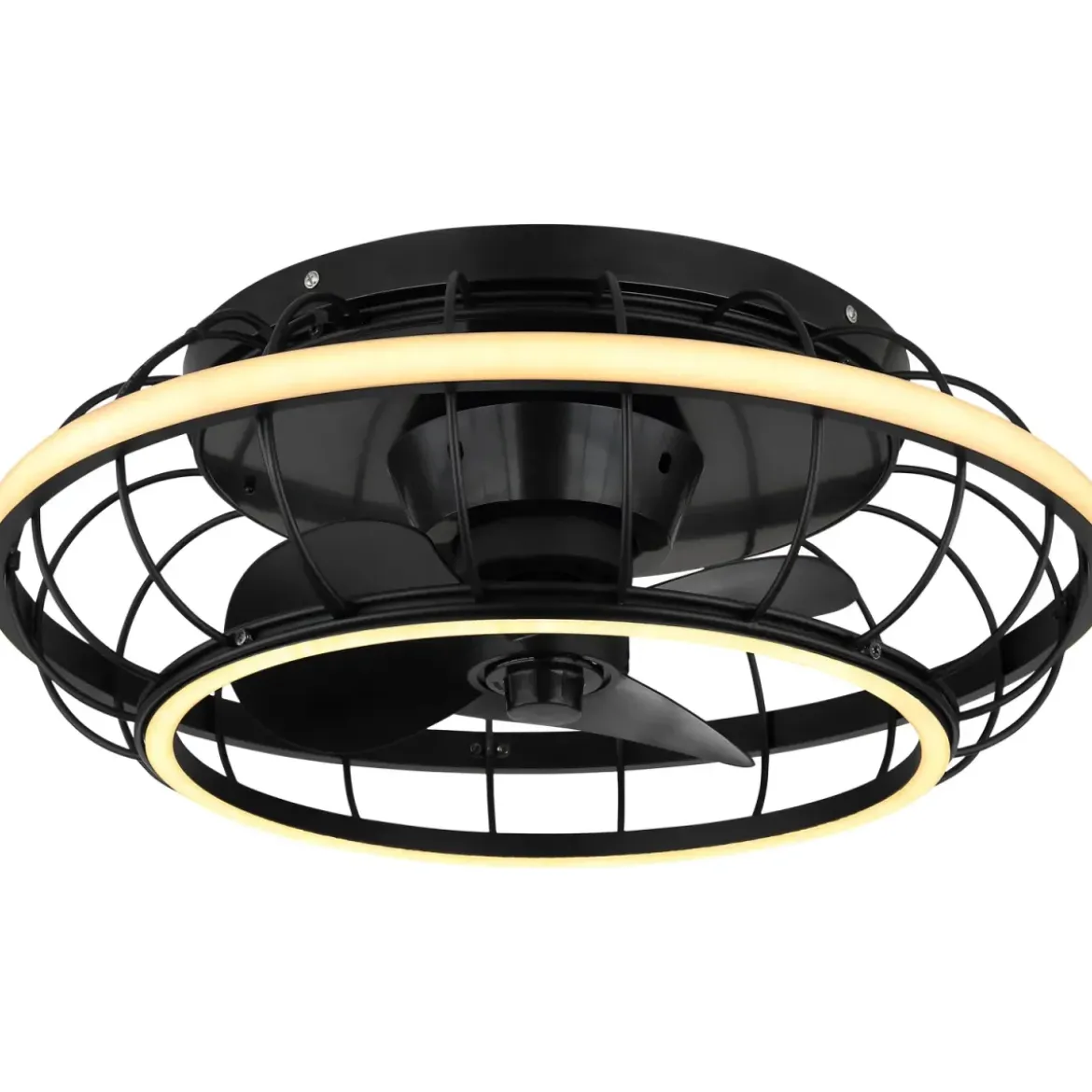Ventilatore Soffitto con Luce Doppio LED Dimmerabile Nero Opale