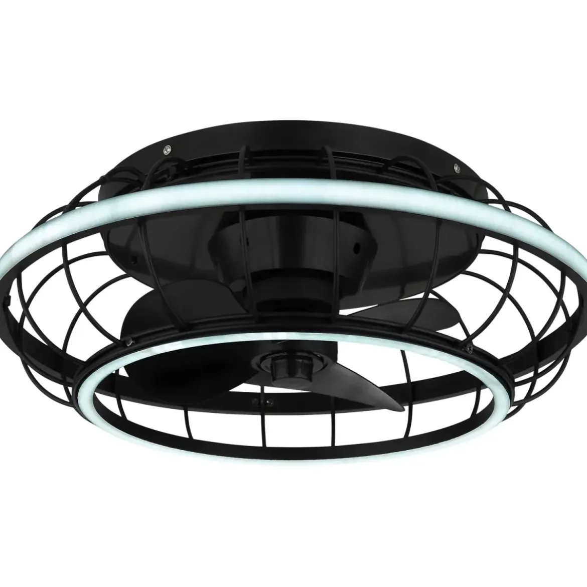 Ventilatore Soffitto con Luce Doppio LED Dimmerabile Nero Opale