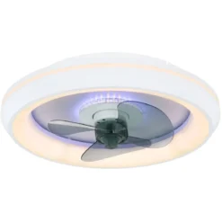 Ventilatore Soffitto con Luce Notturna CCT Telecomando Dimmer Bianco