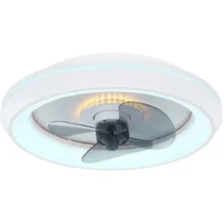 Ventilatore Soffitto con Luce Notturna CCT Telecomando Dimmer Bianco