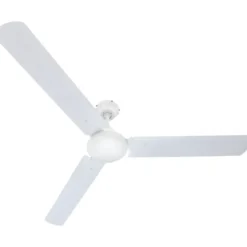 Ventilatore Soffitto con Luce 142 cm 3 Pale Metallo Bianco 3 Velocità