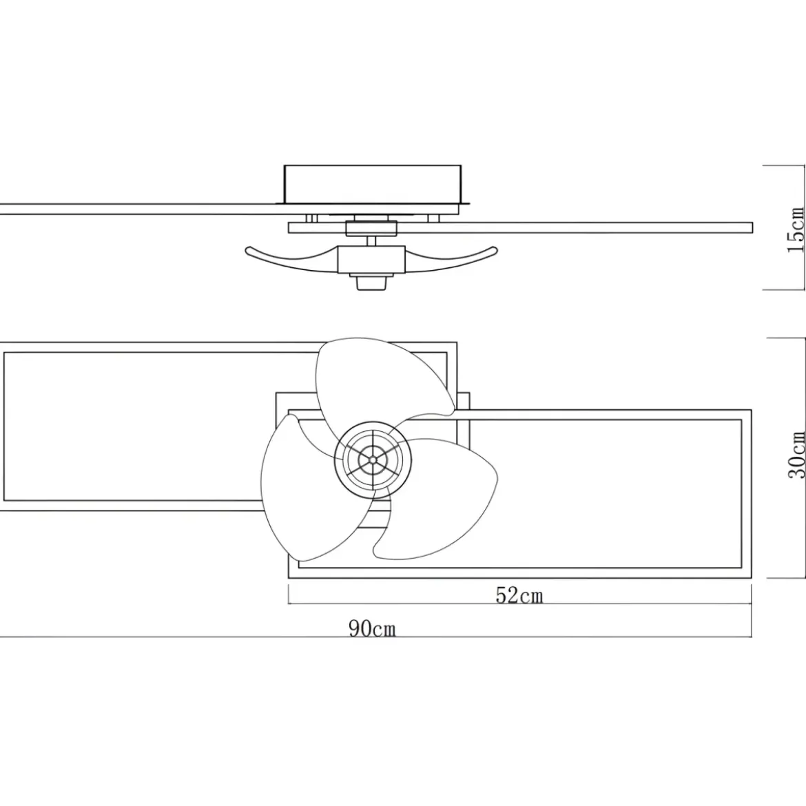 Ventilatore Soffitto con Luce LED Dimmerabile Metallo Nero Telecomando