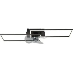 Ventilatore Soffitto con Luce LED Dimmerabile Metallo Nero Telecomando