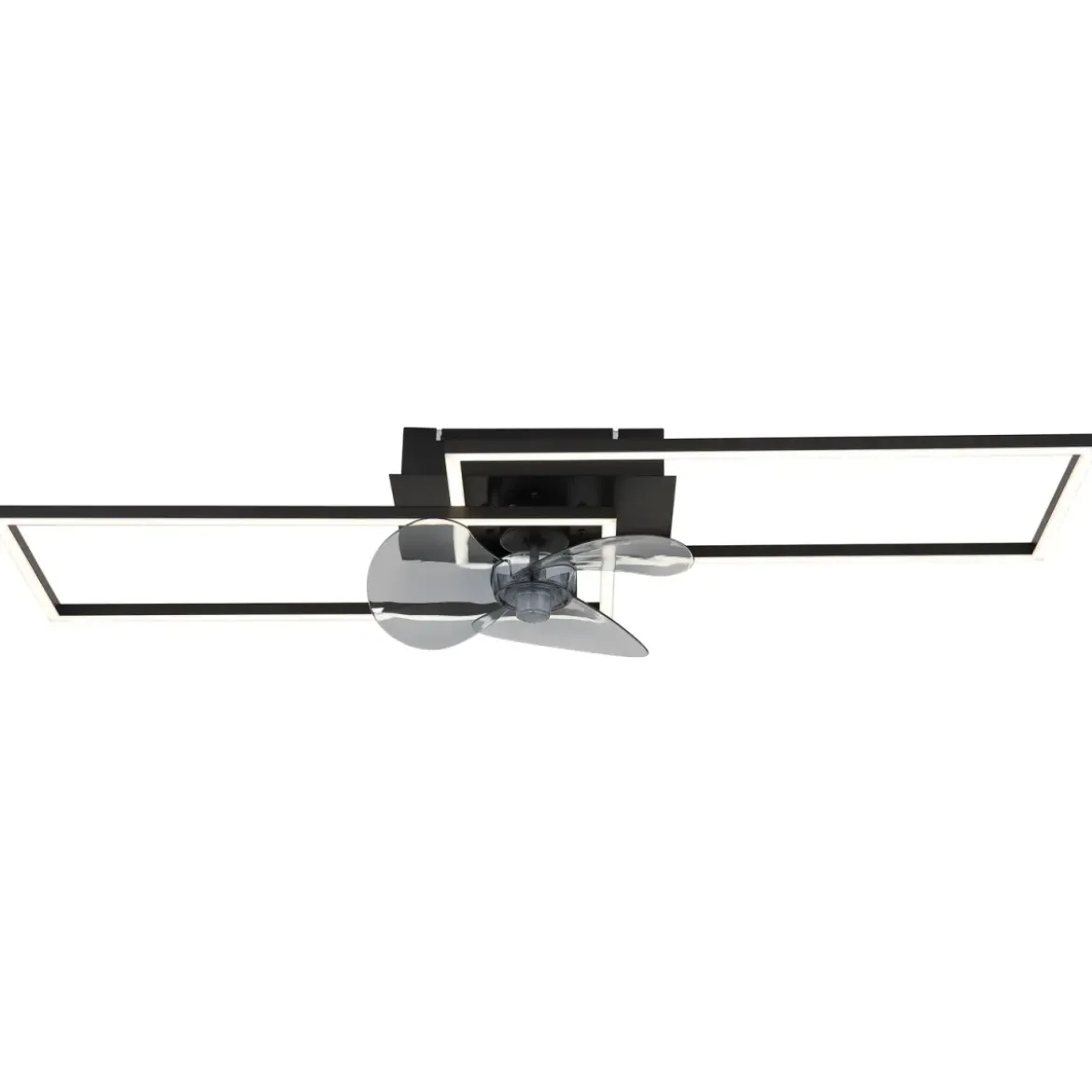 Ventilatore Soffitto con Luce LED Dimmerabile Metallo Nero Telecomando