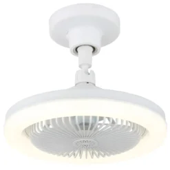 Ventilatore Soffitto con Luce LED Dimmerabile Bianco Tondo Telecomando