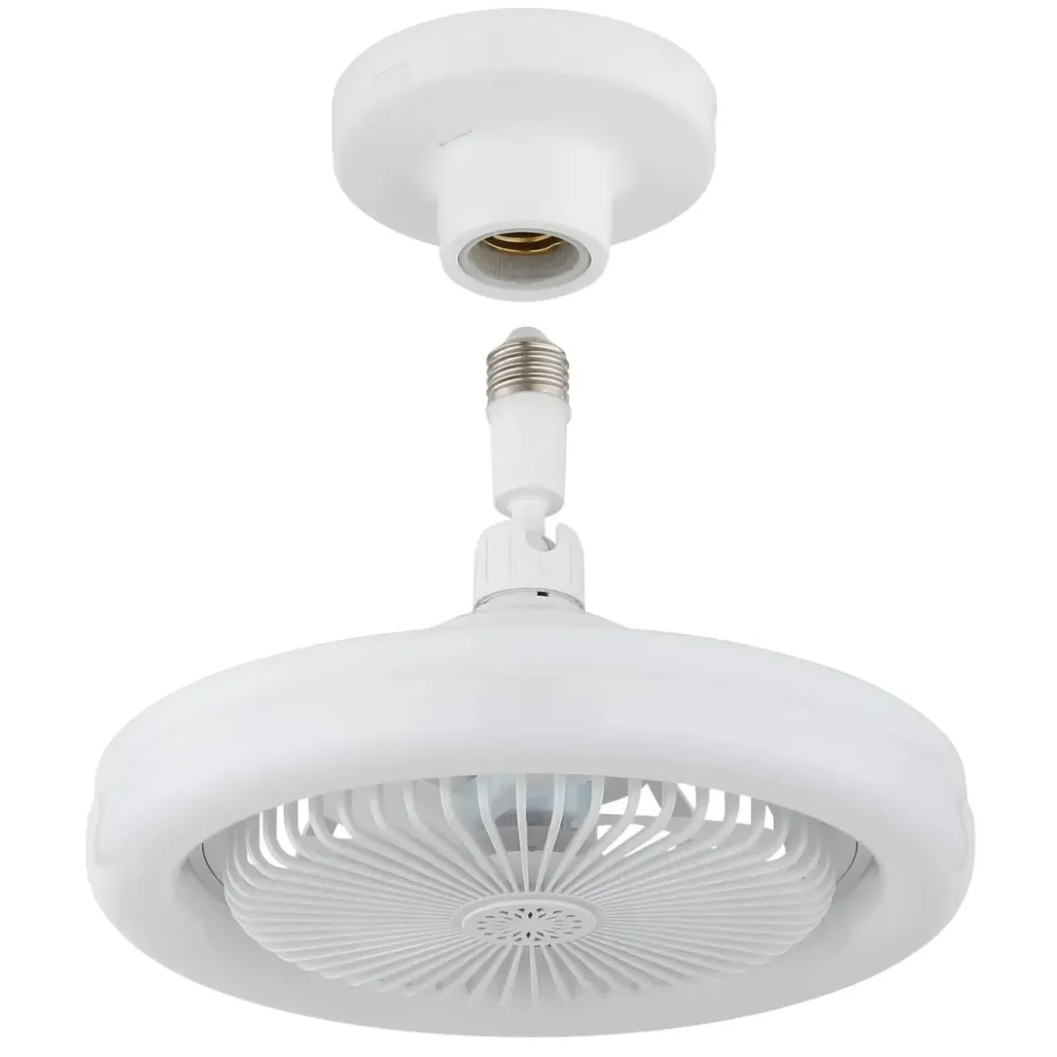 Ventilatore Soffitto con Luce LED Dimmerabile Bianco Tondo Telecomando