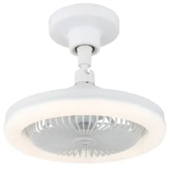 Ventilatore Soffitto con Luce LED Dimmerabile Bianco Tondo Telecomando