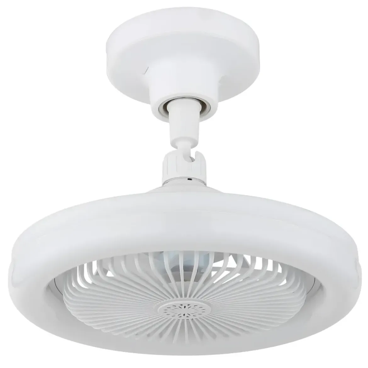 Ventilatore Soffitto con Luce LED Dimmerabile Bianco Tondo Telecomando
