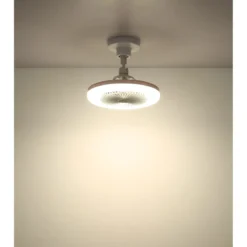 Ventilatore Soffitto con Luce LED Dimmerabile Bianco Tondo Telecomando
