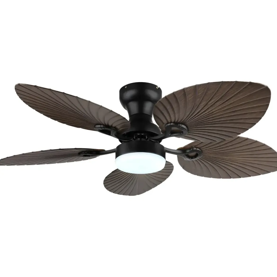 Ventilatore Soffitto con Luce Regolabile Nero Marrone 22W Telecomando