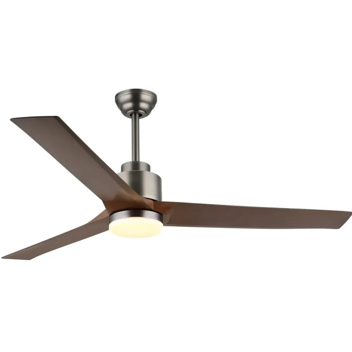 Ventilatore Soffitto con Luce Dimmerabile Grigio 3 Pale Effetto Legno