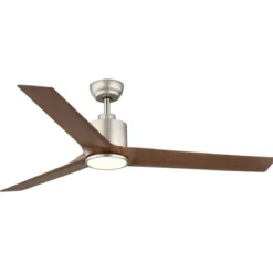 Ventilatore Soffitto con Luce Dimmerabile Grigio 3 Pale Effetto Legno