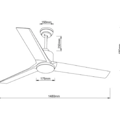Ventilatore Soffitto con Luce Dimmerabile Grigio 3 Pale Effetto Legno