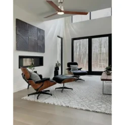 Ventilatore Soffitto con Luce Dimmerabile Grigio 3 Pale Effetto Legno