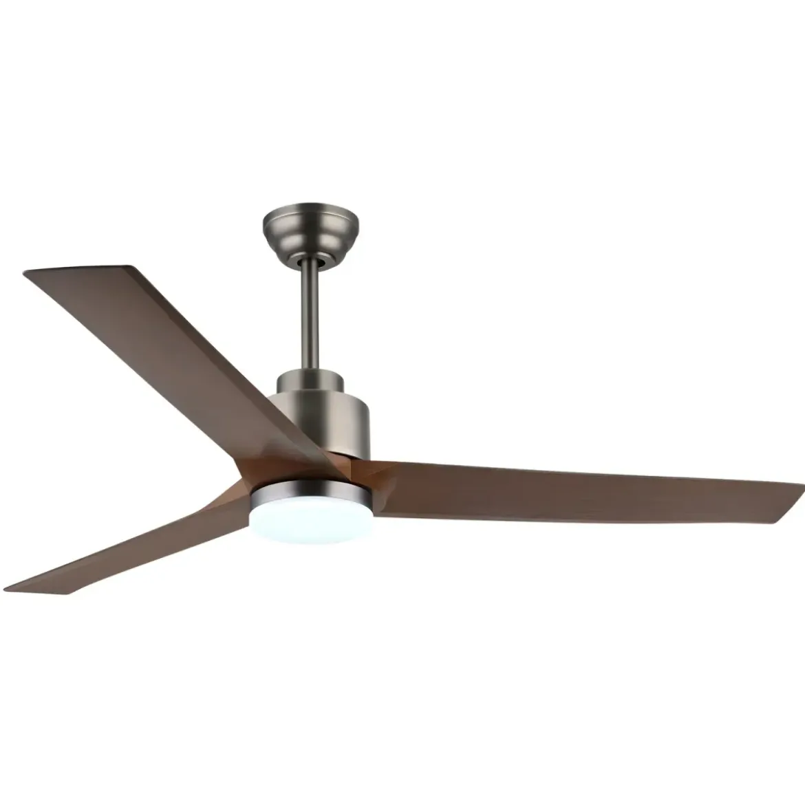 Ventilatore Soffitto con Luce Dimmerabile Grigio 3 Pale Effetto Legno