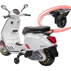 Vespa Sprint Elettrica per Bambini 12V Bianco Luci LED Moto Scooter