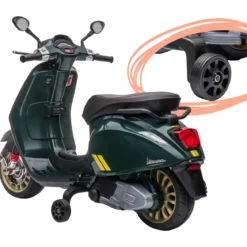 Vespa Sprint Elettrica per Bambini 12V Verde Luci LED Moto Scooter