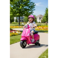 Vespa Sprint Elettrica per Bambini 12V Rosa Luci LED Moto Scooter