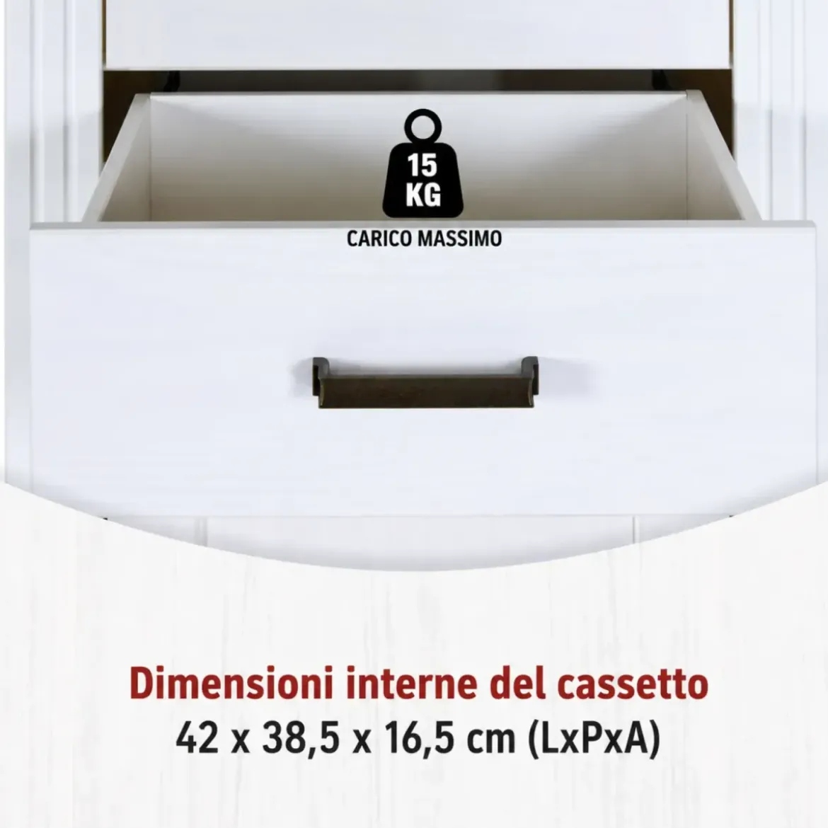 Vetrina Colonna da Soggiorno con 2 Ante Cassetto Legno Bianco Rovere