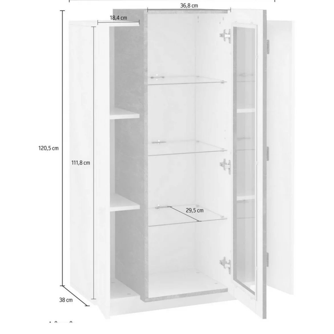 Vetrina Mobile da Ingresso con 3 Ante Design Moderno Bianco e Grigio