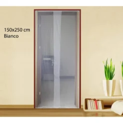 Zanzariera Anti Zanzare con Biadesivo 150x250 per Porte Finestra Bianco