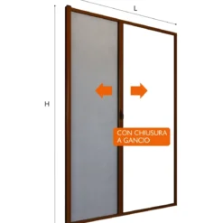 Zanzariera a Rullo Laterale per Porta Marrone 150x250 Riducibile