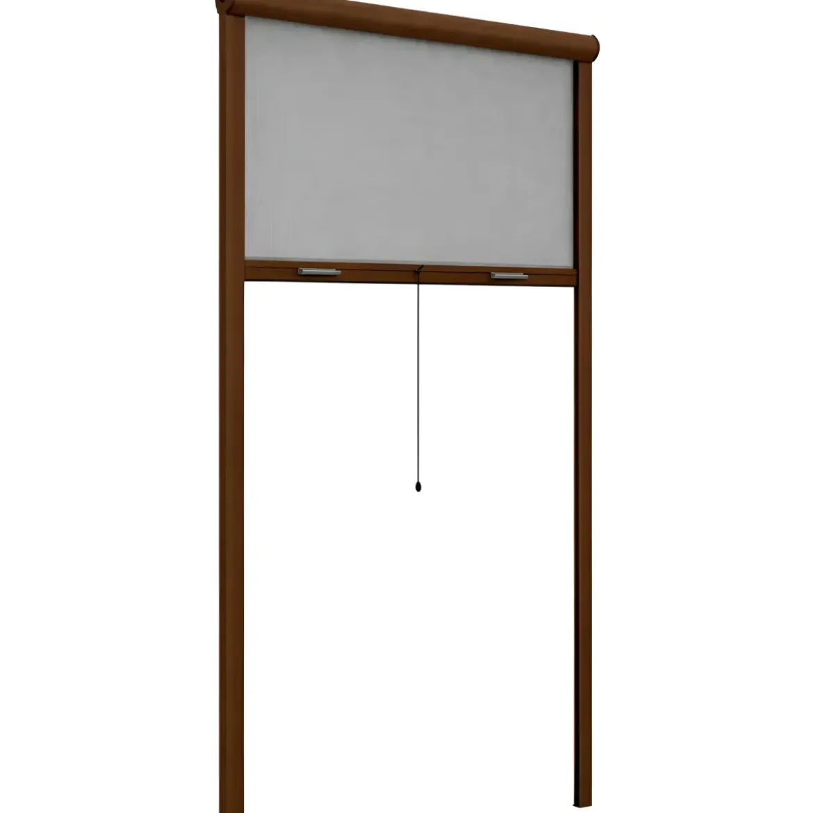 Zanzariera a Rullo Verticale 60x150 Riducibile in Alluminio Marrone