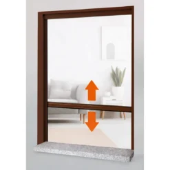 Zanzariera a Rullo Verticale 140x160 Riducibile in Alluminio Marrone