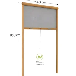 Zanzariera a Rullo Verticale 140x160 Riducibile in Alluminio Bronzo