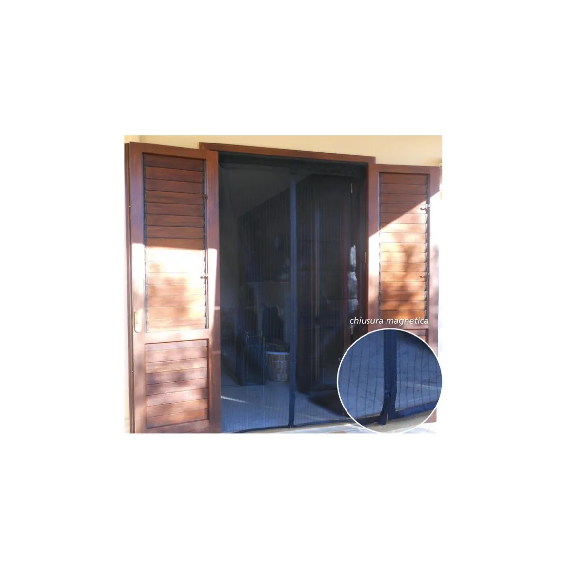 Zanzariera Blu Tenda Magnetica 120x240 per Porta Finestra con Calamite