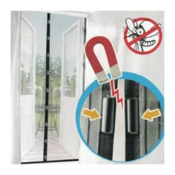 Zanzariera Magnetica con Chiusura Calamita Tenda Bianca Nera per Porta Finestra