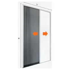 Zanzariera Plissettata Laterale Marrone Guida Bassa Porta 105x240