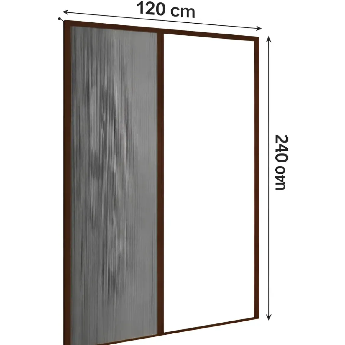 Zanzariera Plissettata Laterale Marrone Guida Bassa Porta 120X240