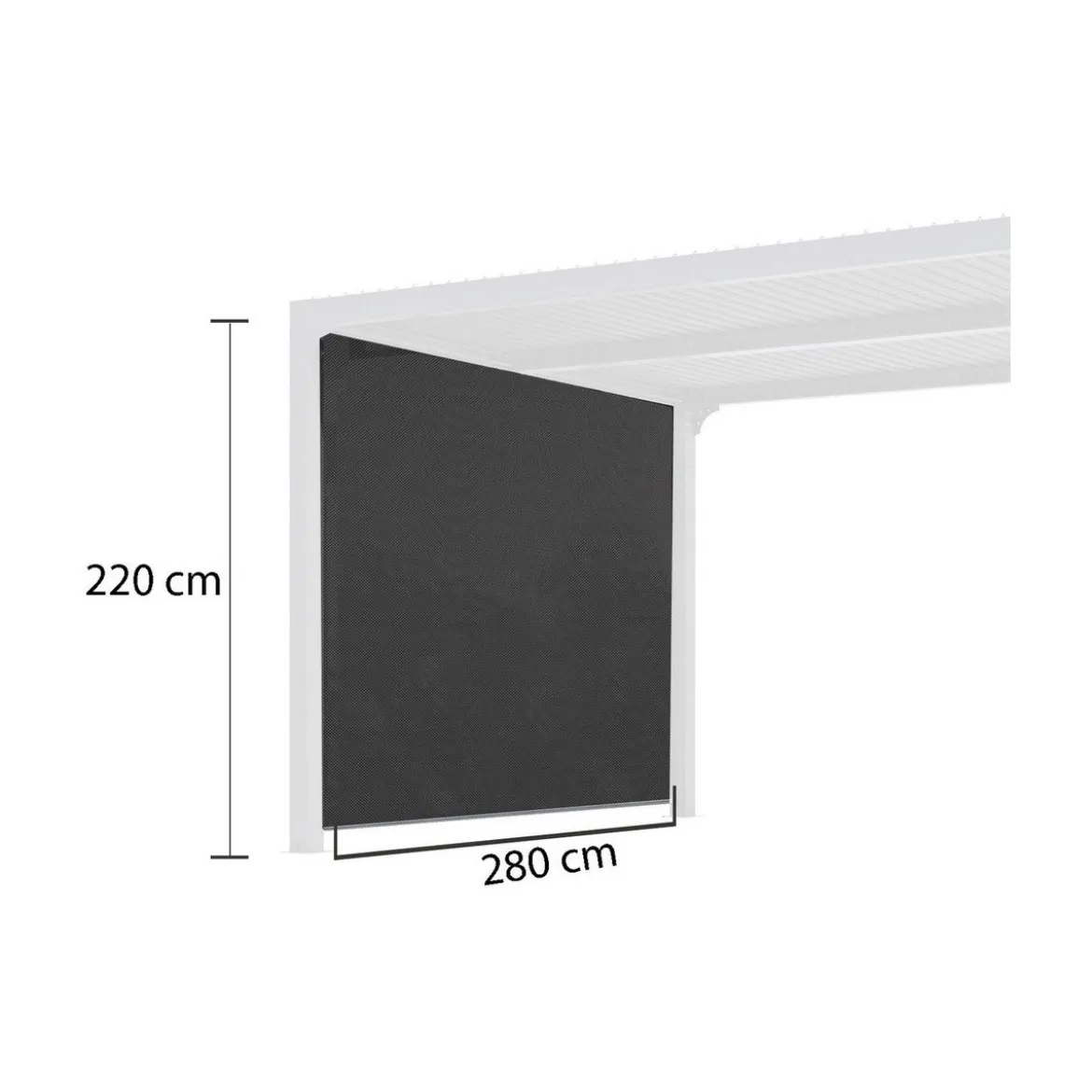 Zanzariera Tenda Laterale 2.8 metri in PVC per Pergola Bioclimatica in Alluminio