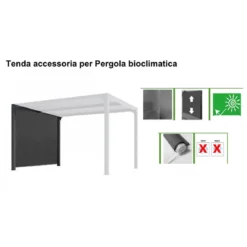 Zanzariera Tenda Laterale 2.4 mt per Pergola Bioclimatica in PVC Gazebo in Alluminio